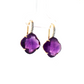 Amethyst and Diamond Drop Earrings in 14K Gold