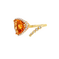 14K Yellow Gold Trillion Citrine and Diamond Cocktail Ring