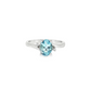 Oval Aquamarine and Diamond Accent Ring in Sterling Silver