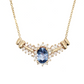 Oval Sapphire and Diamond Necklace in 14K Yellow Gold