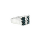 Three-Row Baguette Sapphire and Diamond 14K White Gold Ring