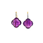 Amethyst and Diamond Drop Earrings in 14K Gold