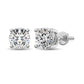 (2 CTW) 4 Prong Round Lab Grown Diamond Stud Earrings in White Gold With Screwback Backings