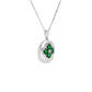Emerald and Diamond Clover Pendant Necklace in 14K White Gold