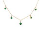 14K Yellow Gold Princess Cut Emerald and Diamond Necklace