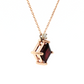 14K Yellow Gold Princess Cut Garnet Diamond Necklace