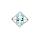 Marquise Sky Blue Topaz and Diamond Halo Cocktail Ring in 14K White Gold