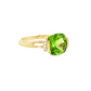 Cushion Peridot and Diamond Cocktail Ring in 10K Yellow Gold