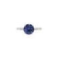 Round Tanzanite and Diamond Accent Ring in Sterling Silver