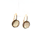 14K Yellow Gold Smokey Quartz Diamond Drop Earrings