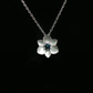Sterling Silver Southern Magnolia Deep Blue Sapphire Pendant Necklace