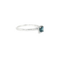 Princess-Cut Sapphire and Diamond Halo Ring in 14K White Gold