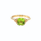 Cushion Cut Peridot and Diamond Ring in 10K Yellow Gold