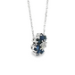 Royal Blue Sapphire Floral Pendant Necklace in 14K White Gold