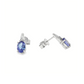 Sterling Silver Oval Tanzanite and Diamond Earrings
