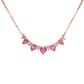 14K Rose Gold Pink Sapphire and Diamond Curved Necklace