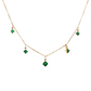 14K Yellow Gold Princess Cut Emerald and Diamond Necklace