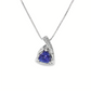 Trillion Tanzanite Diamond Pendant Necklace in Sterling Silver