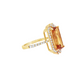 14K Yellow Gold Citrine and Diamond Cocktail Ring