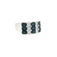 Three-Row Baguette Sapphire and Diamond 14K White Gold Ring