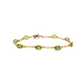 14K Yellow Gold Oval Peridot and Diamond Bracelet