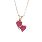 14K Yellow Gold Heart-Shaped Ruby and Diamond Pendant Necklace