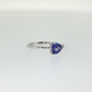 Trillion Tanzanite and Diamond Bypass Ring in Sterling Silver