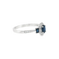 Oval Sapphire and Diamond Halo Ring in 10K White Gold