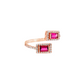 14K Rose Gold Pink Tourmaline and Diamond Bypass Ring