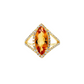 14K Yellow Gold Marquise Citrine Diamond Halo Cocktail Ring