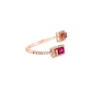 14K Rose Gold Pink Tourmaline and Diamond Bypass Ring