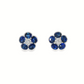 14K White Gold Sapphire and Diamond Floral Earrings