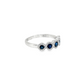 14K White Gold Five-Stone Sapphire and Diamond Halo Ring