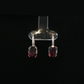 14K Yellow Gold Oval Garnet and Diamond Drop Earrings