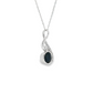 14K White Gold Round Sapphire and Diamond Swirl Pendant