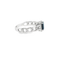 Emerald Shape Sapphire Chain Link Ring in 10K White Gold