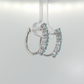 Sterling Silver Oval Aquamarine Hoop Earrings