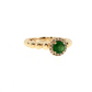 Round Emerald Diamond Halo Ring in 14K Yellow Gold