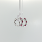 Alternating Ruby and Diamond Hoop Earrings in 14K White Gold