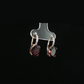 14K Yellow Gold Oval Garnet and Diamond Drop Earrings
