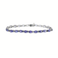 Oval Tanzanite and White Sapphire Tennis Bracelet in Sterling Silver