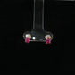 Ruby and Diamond Stud Earrings in 14K Yellow Gold