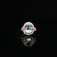 Aquamarine Pink Sapphire and Diamond Cocktail Ring in White Gold