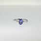 Oval Tanzanite and Diamond Accent Ring in Sterling Silver