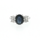 Oval Sapphire and Diamond Ring in White Gold