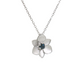 Sterling Silver Southern Magnolia Deep Blue Sapphire Pendant Necklace