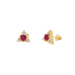 14K Yellow Gold Trillion Ruby and Diamond Earrings