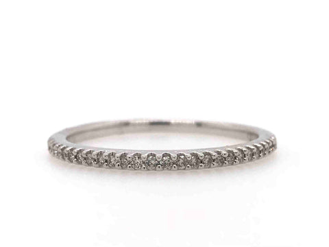10k White Gold 0.10ctw Prong Set Diamond Stackable Band