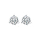 3 Prong Round Lab Grown Diamond Stud Earrings in White Gold (1 Ctw)
