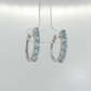 Sterling Silver Oval Aquamarine Hoop Earrings